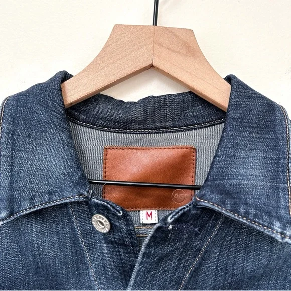 AG Mya Classic Fit Button Down Jean Denim Jacket in Easy Street Dark Wash size M - Picture 11 of 13
